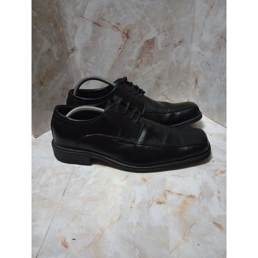 GH Bass & Co Albany Mens Size 11 D Black Leather Bicycle Toe Oxford Dress Shoes